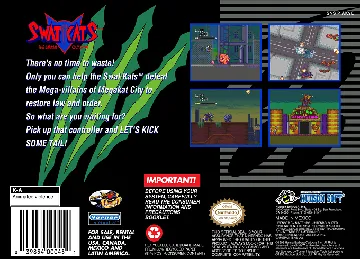 SWAT Kats - The Radical Squadron (USA) box cover back